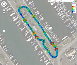 Map of bicycle "turbulence" measured using a smartphone accelerometer.