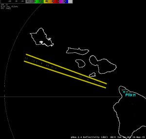 Sunset spike from the North Big Island radar.
